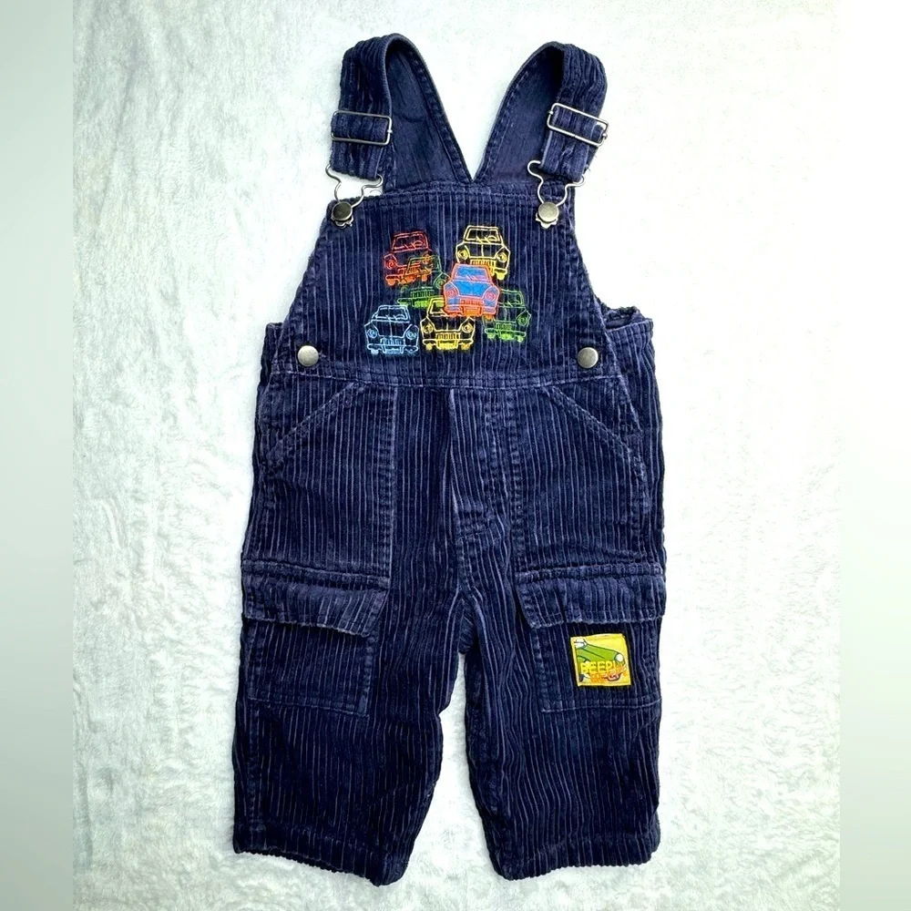 12 months bib overall boys corduroy cars blue boys warm winter toddler baby